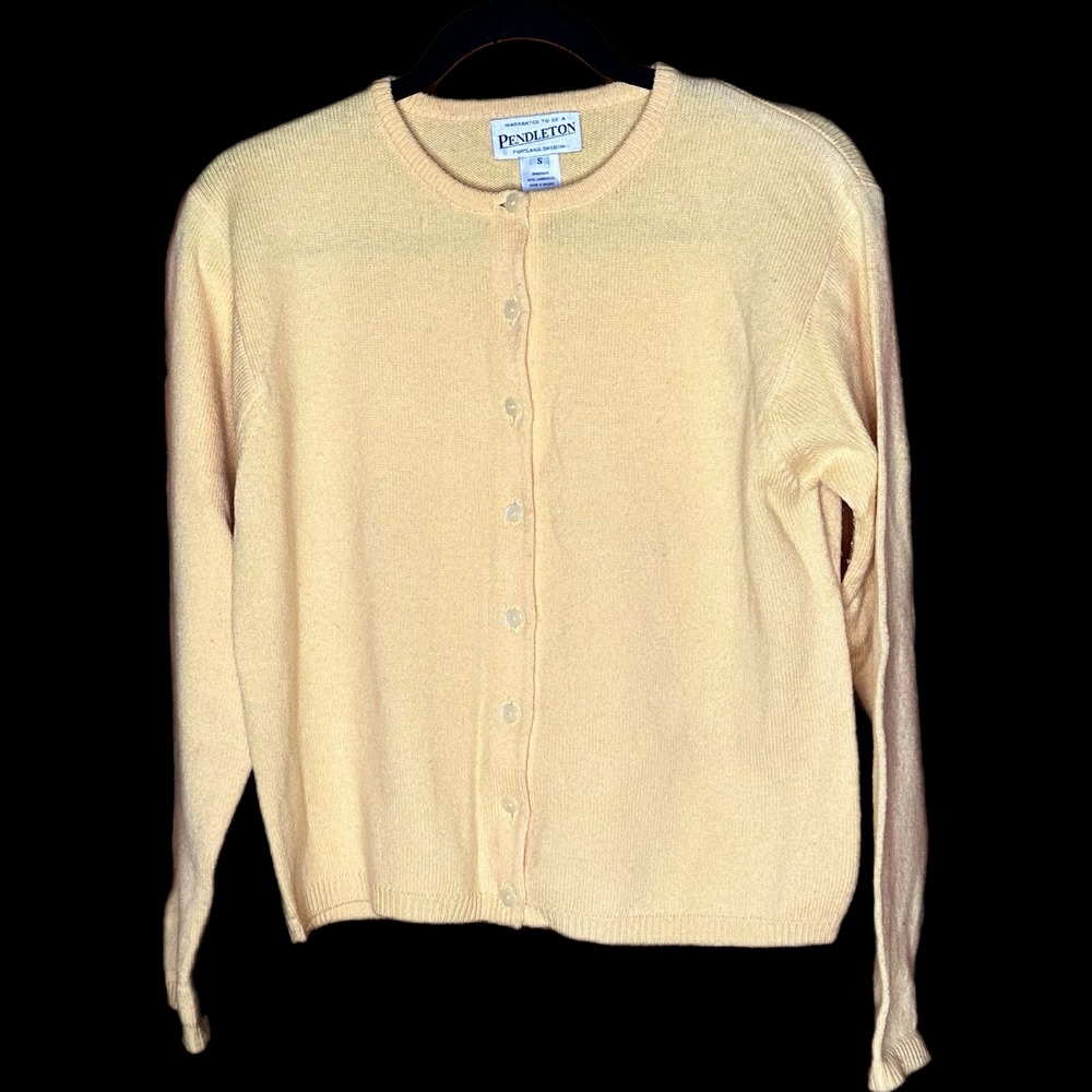 Pendleton Women’s Cardigan Button Up Yellow Wool Size Small - Picture 3 of 6